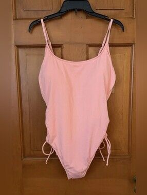 Girls' Pink One-Piece Swimsuit with Side Ties